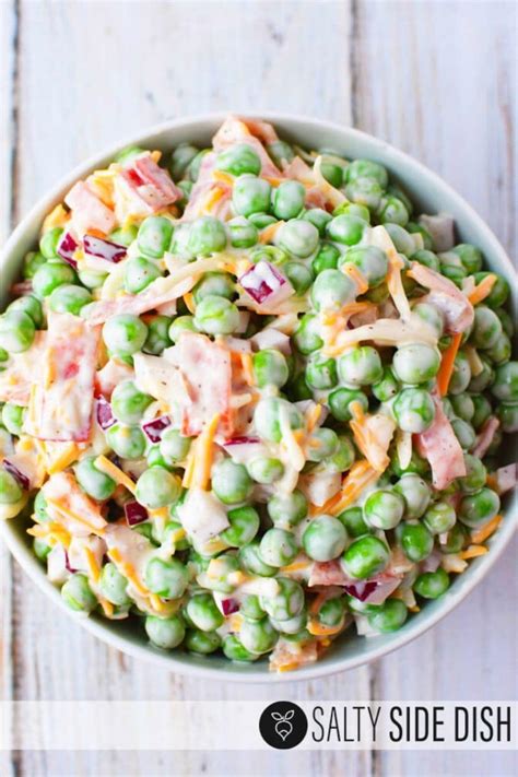 Pea Salad Recipe with Red Onions and Cheese {Video} | Salty Side Dish