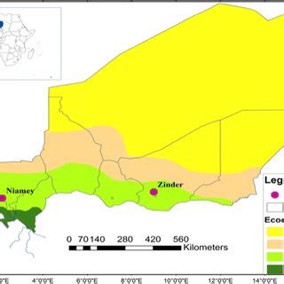 Map of the Niger and the associated climatic zones (source ...