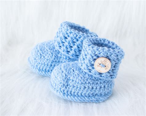 Blue Baby boy booties Crochet baby booties Baby | Etsy