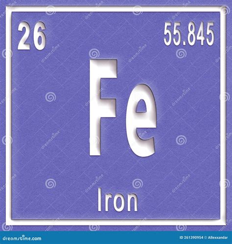 Iron Chemical Element, Sign with Atomic Number and Atomic Weight Stock Illustration ...