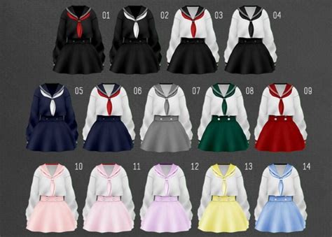 something. sailor school uniform_07 | Sims 4 mods clothes, Sims 4 dresses, Sims 4 clothing