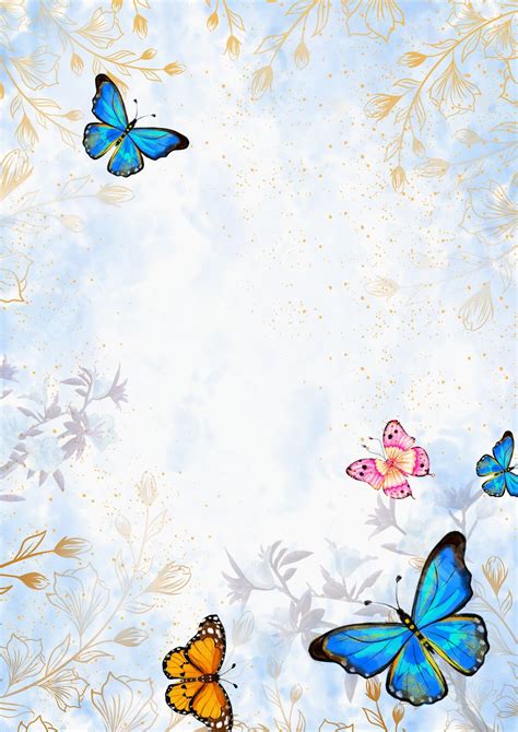 Blue Butterfly Border Designs