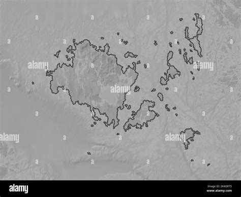 Aland, region of Finland. Grayscale elevation map with lakes and rivers Stock Photo - Alamy