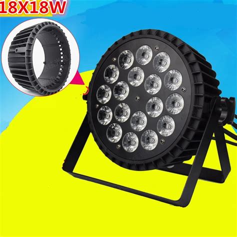 Hot 18x18W RGBWA UV 6in1 led par light wash par led LED Flat Par Can ...