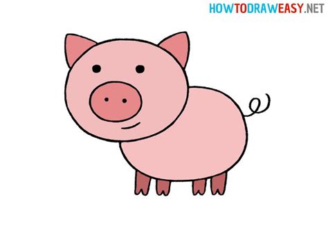 Easy Cartoon Pig Drawing Tutorial