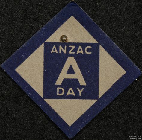 ANZAC Day A Diamond Shaped Cardboard Badge – Our Coin Catalog