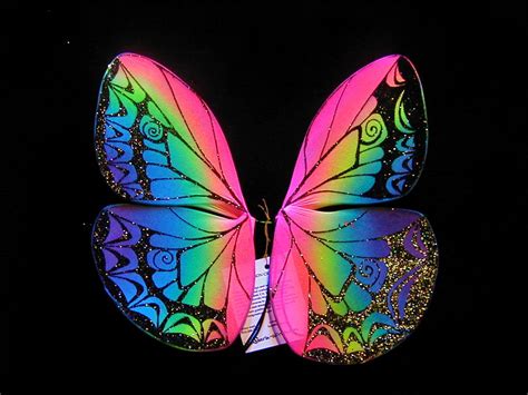 rainbow butterfly | flourescent rainbow butterfly wings with sparkly ...