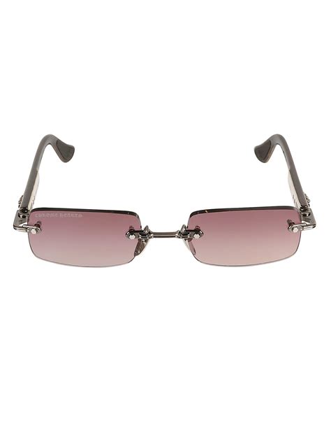 Chrome Hearts Rectangle Rimless Sunglasses in Brown | Lyst UK