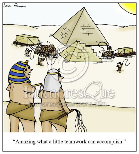 Cartoon: "Amazing what a little teamwork can accomplish." - Humoresque Cartoons