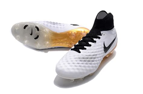 Nike Magista obra II 2 FG White-Black- Metallic Gold