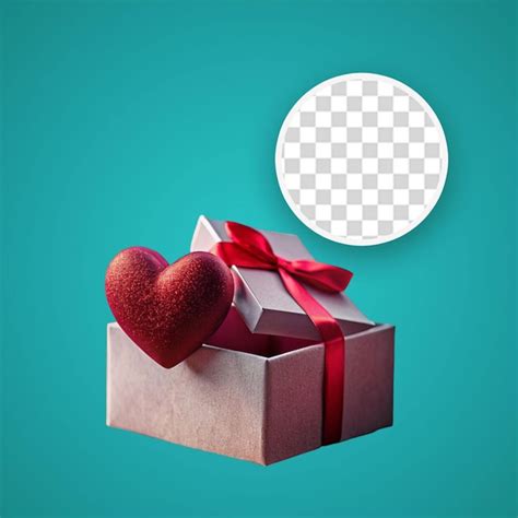 Premium PSD | Box in shape of heart was opened isolated on transparent background