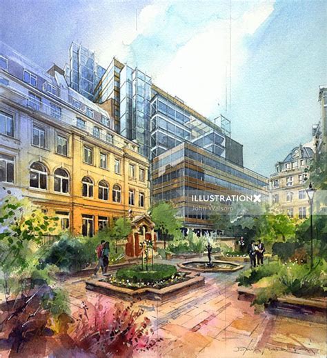 Watercolor and Architecture | Illustration by John Walsom