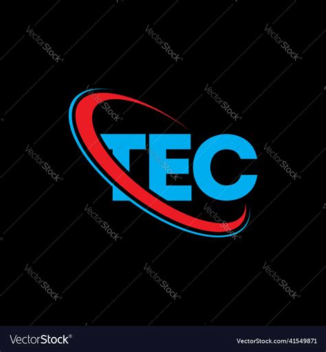 Tec logo letter letter logo design Royalty Free Vector Image