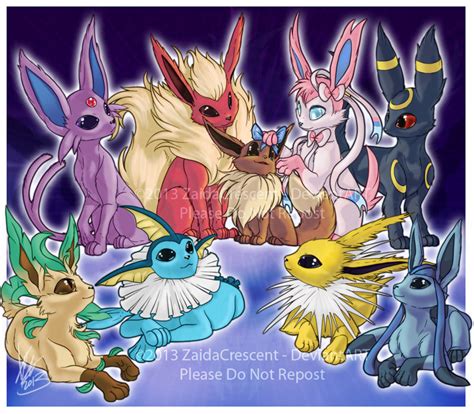 Eevee Family by ZaidaCrescent on DeviantArt