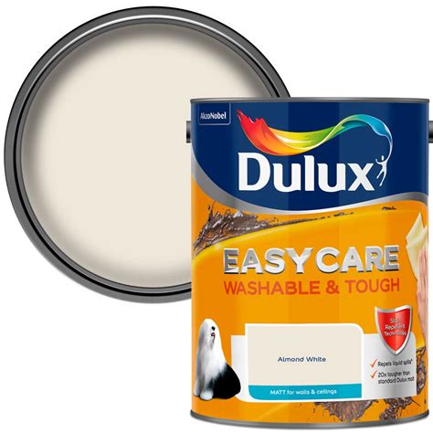 Dulux Easycare Almond White Matt Emulsion Paint 5L | Wilko