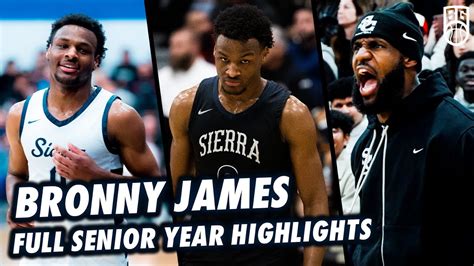 BRONNY JAMES FULL SENIOR YEAR HIGHLIGHTS! ALL DUNKS, 3 POINTERS, BLOCKS ...