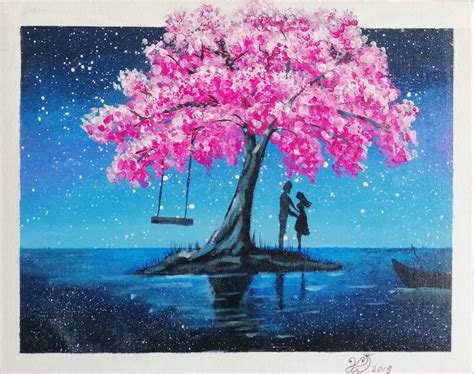 Kirschbaum | Cherry blossom painting, Swing painting, Art