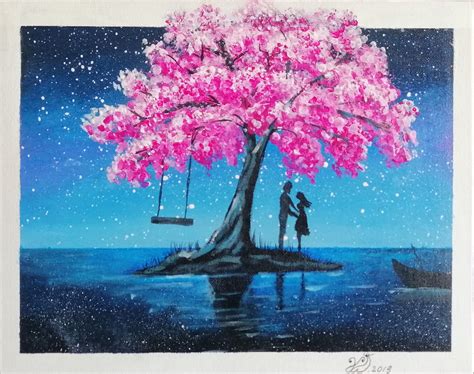 Kirschbaum | Cherry blossom painting, Swing painting, Art