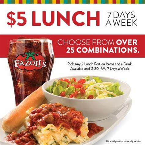 Fazoli's 5 Dollar Lunch Hours: The Best Way to Save Money