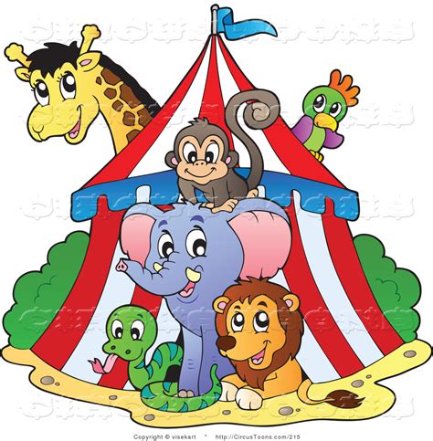 Circus Clipart of a Big Top Circus Tent and Wild Animals by visekart - #215