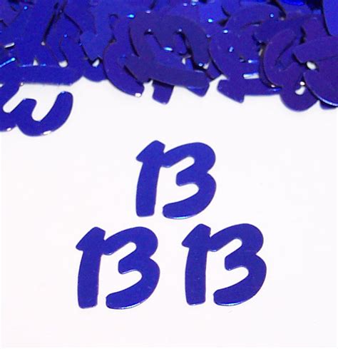 Metallic Blue Number 13 Confetti, 13th Confetti by the Pound or Packet