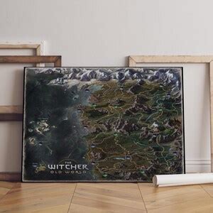The Witcher Old World Map Poster, Nilfgaard Wall Art, Rolled Canvas Print, Game Poster Gift ...