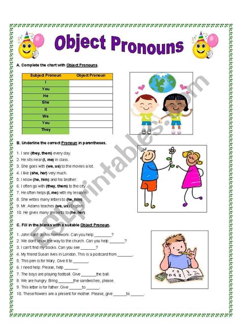 Object Pronouns - ESL worksheet by gitasiva