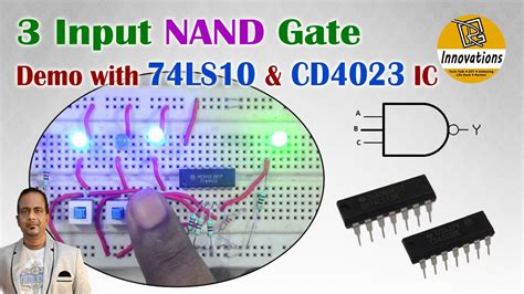 74LS10 & CD4023 IC - Triple 3 Input NAND Gate IC Practical Demo with Truth Table | 7410 IC ...