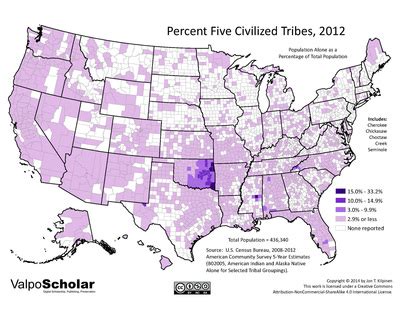 "02.07 Percent Five Civilized Tribes, 2012" by Jon T. Kilpinen