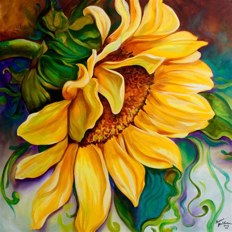 Daily Paintings ~ Fine Art Originals by Marcia Baldwin: SUNFLOWER SUNSHINE 30X30 ORIGINAL by ...