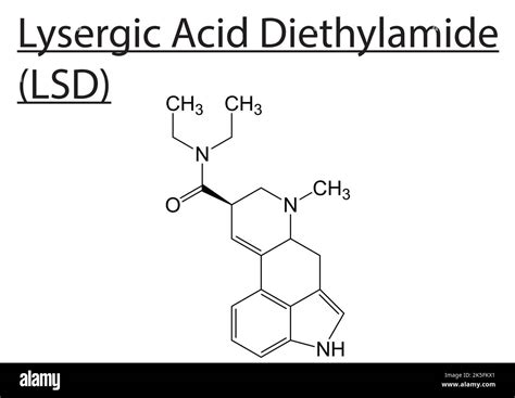 LSD Lysergic Acid Diethylamide Molecular structure vector skeletal formula Stock Vector Image ...