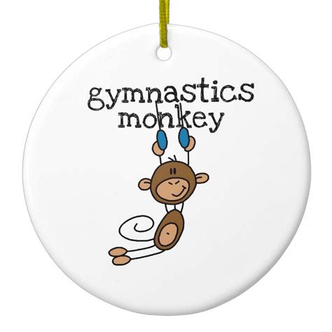 Gymnastics Monkey Ceramic Ornament | Zazzle.com in 2021 | Ceramic ornaments, Stick figures, Ceramics