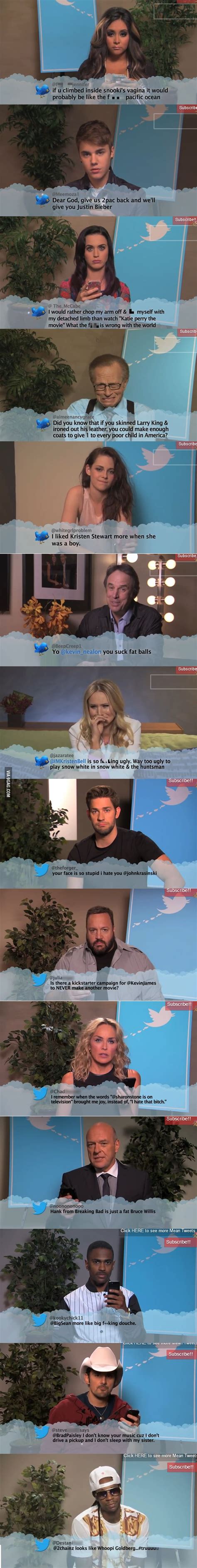 Jimmy Kimmel lets celebrities read mean tweets about themselves. The ...