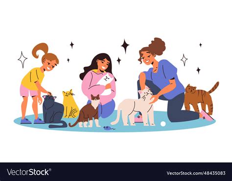 Pet shelter flat composition Royalty Free Vector Image