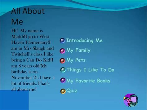 All About Me Presentation Template