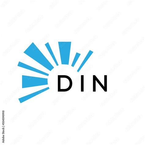 DIN letter logo. DIN blue image on white background and black letter ...