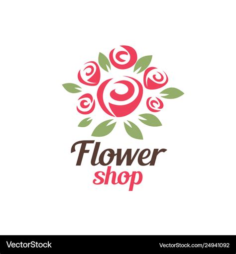 Flower shop logo template stylized symbol Vector Image