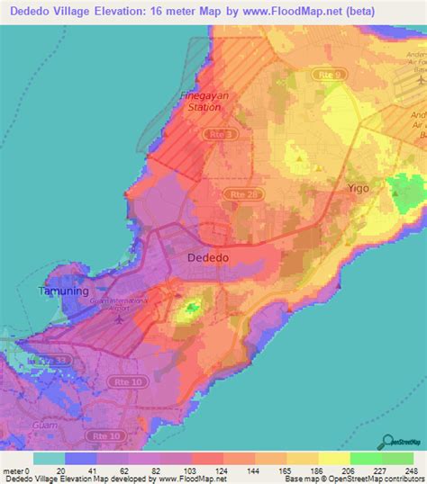 Elevation of Dededo Village,Guam Elevation Map, Topography, Contour