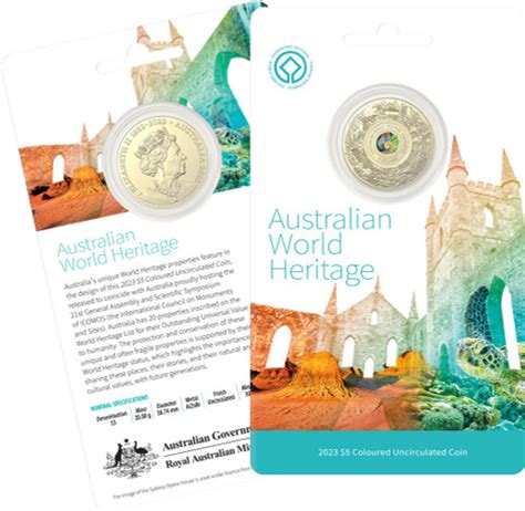 2023 $5 Coloured Frosted Uncirculated Coin - Australian World Heritage Properties - Town Hall ...