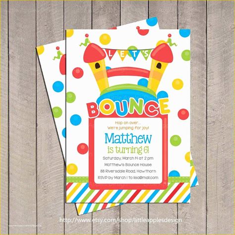 Free Bounce Party Invitation Template Of Free Bounce House Birthday Invitations Idea Sample ...