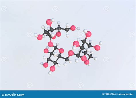 Raffinose Molecule Made with Balls, Isolated Molecular Model. 3D ...