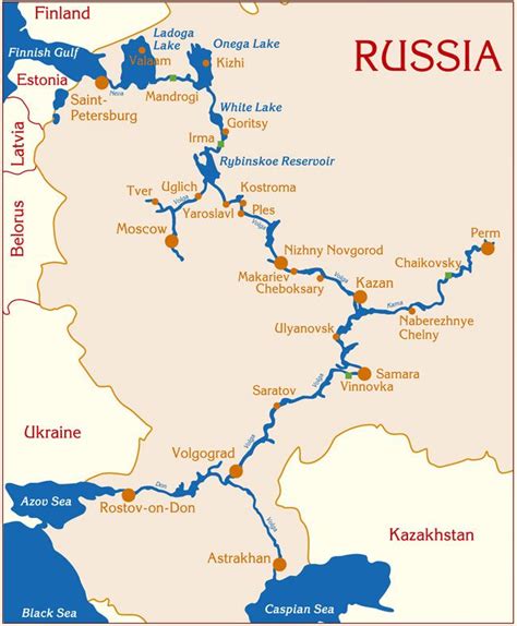 Volga River Map Europe
