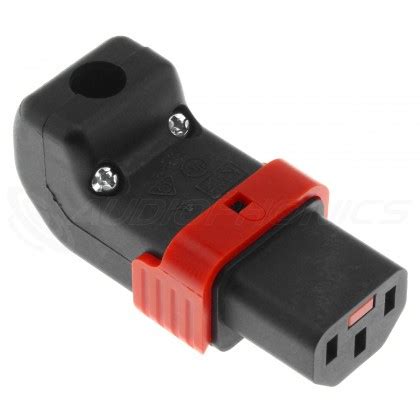 IEC LOCK U/D Lockable IEC C13 Connector Angled 250V 15A Ø8mm - Audiophonics