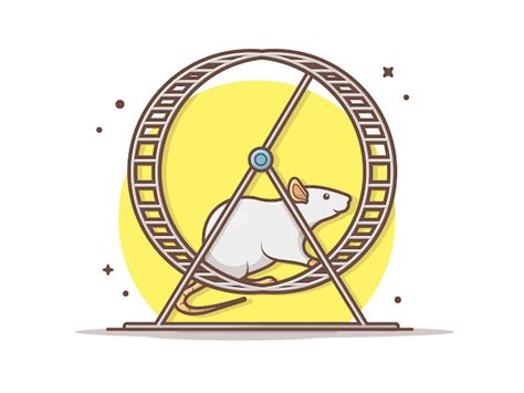 Premium Vector | Mouse run in exercise wheel vector icon illustration. mouse and exercise wheel ...