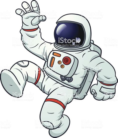 Cartoon astronaut floating. Vector illustration with simple ...