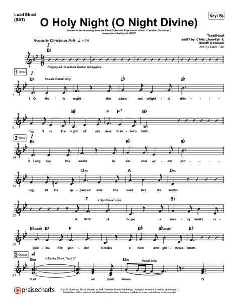 O Holy Night (O Night Divine) Sheet Music PDF (Rend Collective) - PraiseCharts