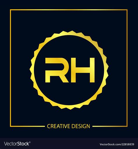 Initial letter rh logo template design Royalty Free Vector