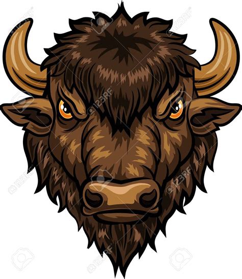 Vector - Vector illustration of head bison mascot bison buffalo head ...