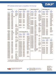 Oil Seal Cross Reference Chart