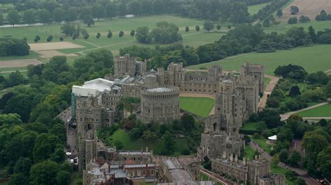 5.5K stock footage aerial video of an orbit around Windsor Castle ...